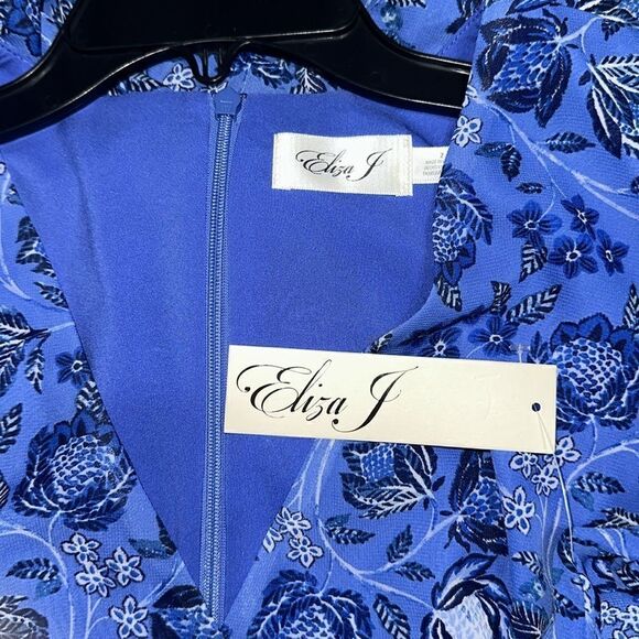 Eliza J Floral Long Sleeve Chiffon Midi Dress - Picture 6 of 7